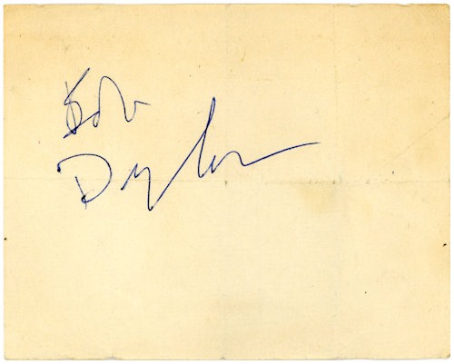 Bob Dylan Bob Dylan Signed Autograph Book Page